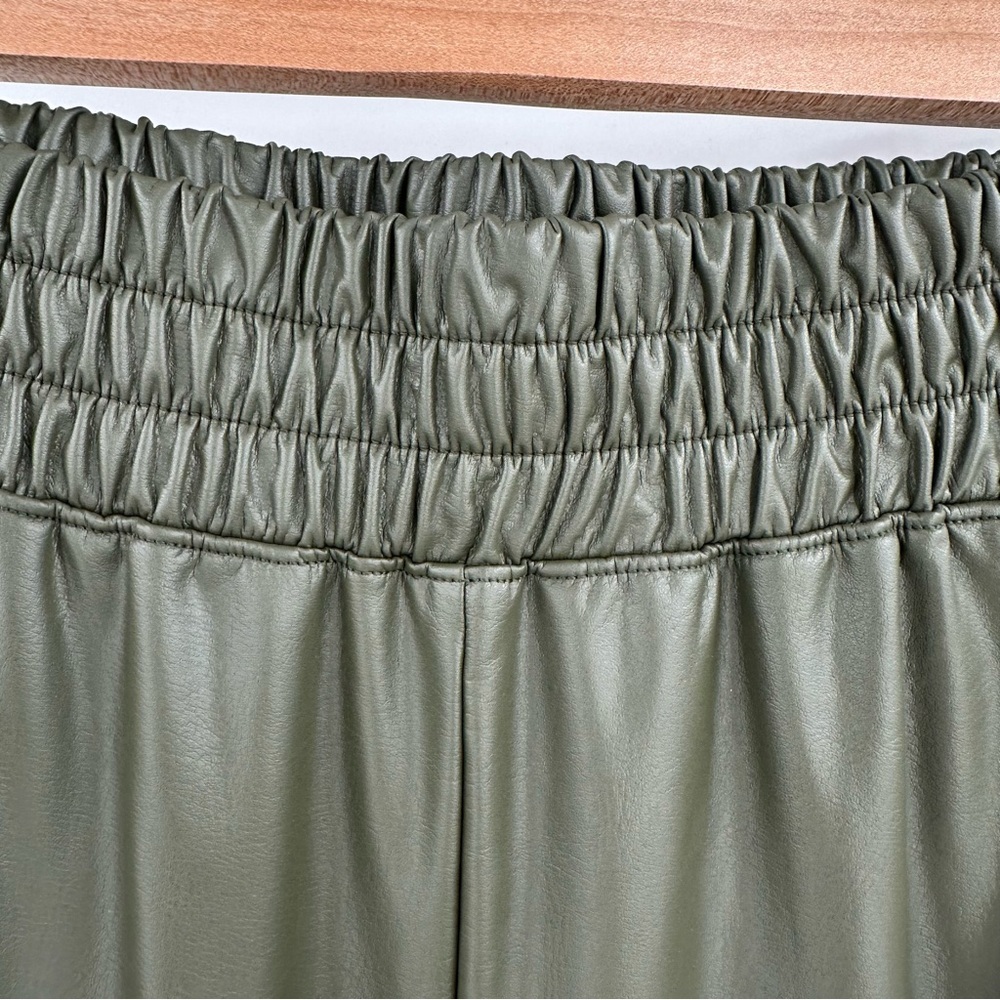 Offline by Aerie Sage Green Real Luxe Faux Leather Wide Leg Pants Size Small - Picture 8 of 13